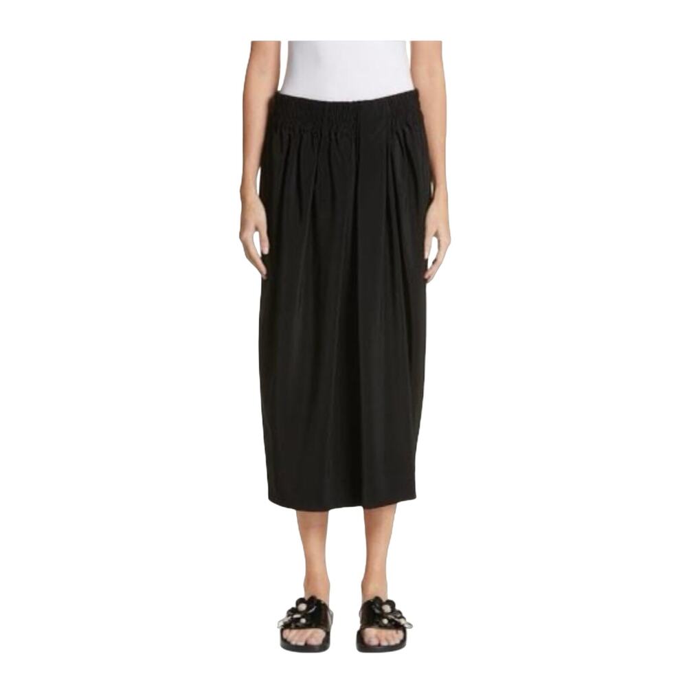 MARC JACOBS Black Maxi Skirt Wrap Elastic Waist Pleated Minimalist Luxury 10 NWT